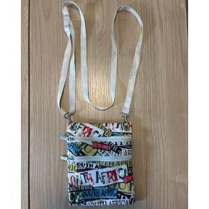 Robin Ruth South Africa Canvas Crossbody Bag Multi Color Small
